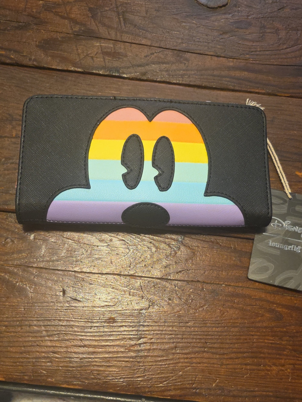 Loungefly Disney Mickey Mouse Pastel Rainbow Flap Wallet NWT